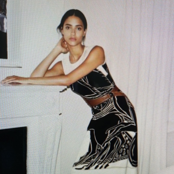 🎈🧨💗Host Pick ☄️🧨 White and Navy Horse-Belt -accent Midi dress - Picture 7 of 8